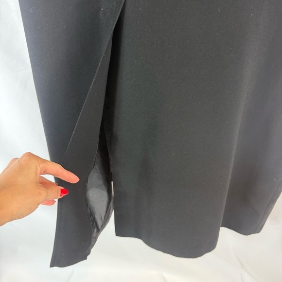 Gallery Womens Long Sleeve Button Front Black Long Trench Coat Jacket Size:4 - Picture 14 of 16